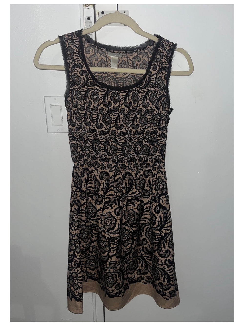 Rodarte for Target black beige lace dress with floral pattern size M